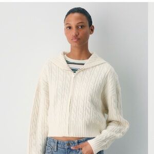 Aritzia Cream Cable Knit Cardigan
